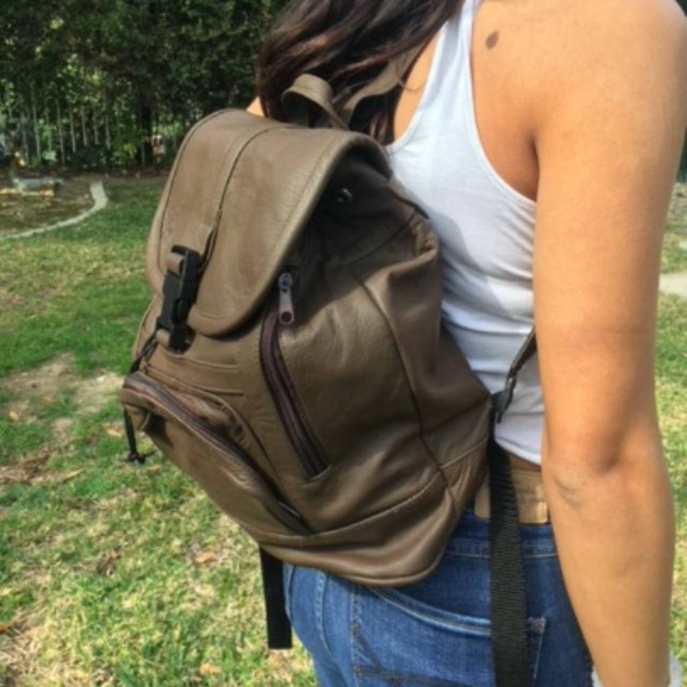 Backpack bag,Brown leather backpack,Made in Mexico